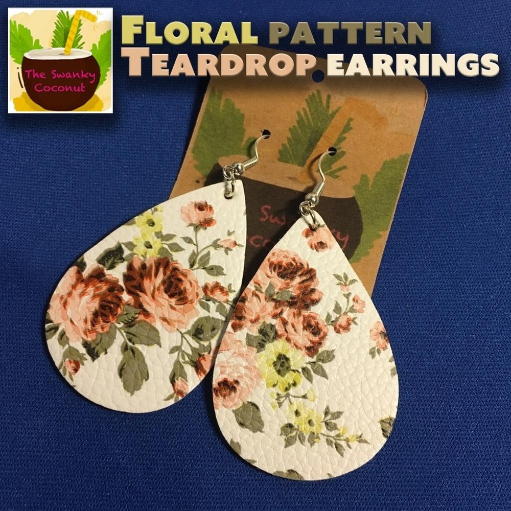 Floral Pattern Teardrop Earrings